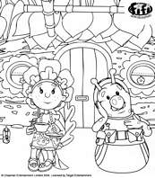 coloriage les floramis boivent le the